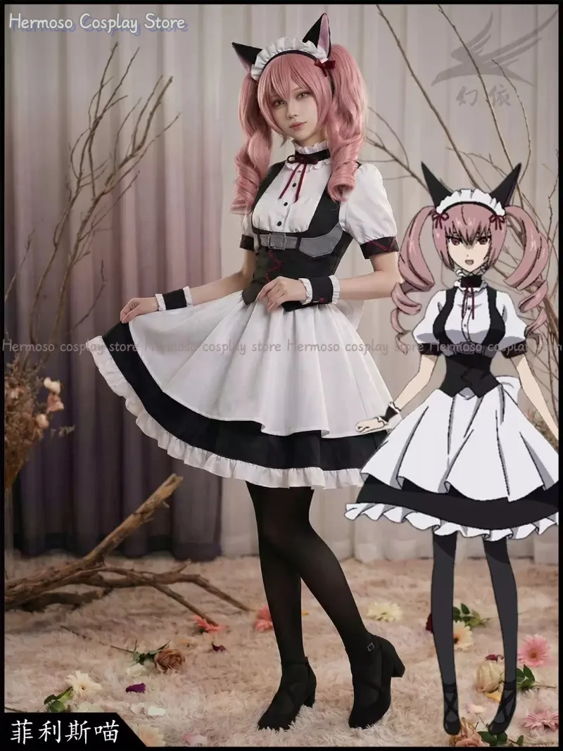 

Game Steins Gate Akiha Rumiho Faris Nyan-Nyan Cosplay Costume Maid Dress Lolita Skirt Woman Cute Birthday Carnival Party Suit