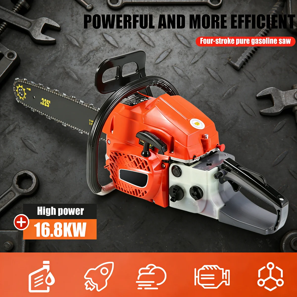 High Power 16800W Petrol Chainsaw 4 Stroke Tree Chain Saw Gas Powered Wood Cutting Saw Petrol Felling Saw with Accessories