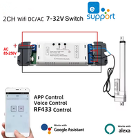 Ewelink WIFI Smart Electric Linear Actuator Motor Controller Dry Contact DC AC 12V 24V 220V 2CH Switch RF433 Pulse Module Relay