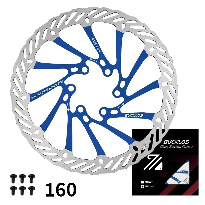 BUCKLOS Ultralight MTB Bike Hydraulische Schijfremrotor 160/180/203mm Mountain Road Racing Fiets Remschijf met 6 Gratis Bouten