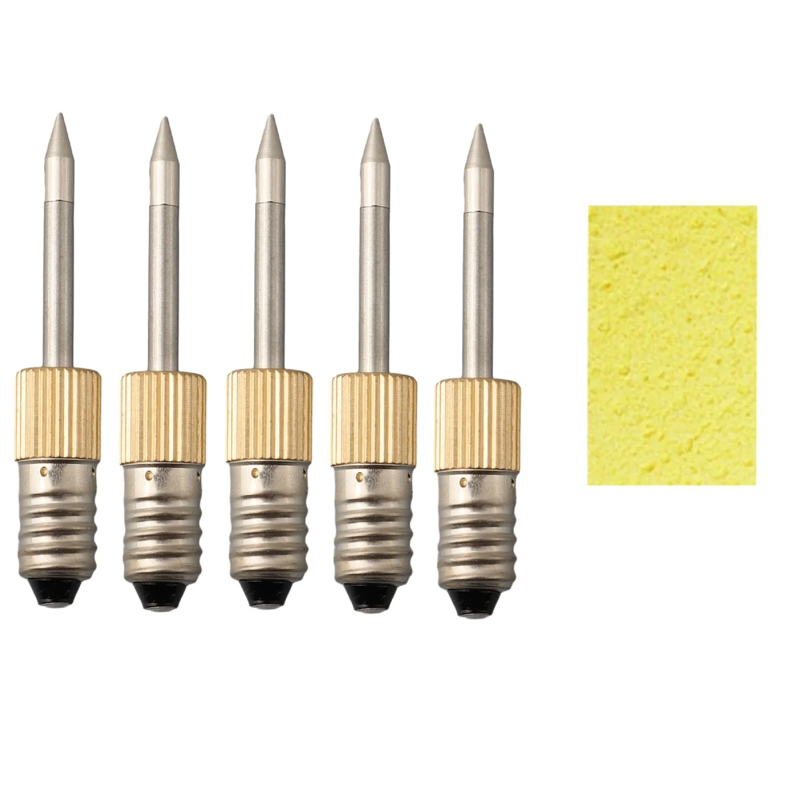 

5pcs Soldering Iron Tip With Sponge E10 Interface Electric Soldering Replacement Soldering Iron Needle Tips Spare Parts