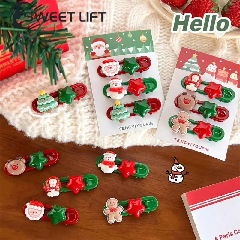 Cute Hairpin Hairpin Combination Bangs Holiday Breath Hair Accessories Gingerbread Man Hairpin Sweet Hairpin Maiden Hairpin Elk