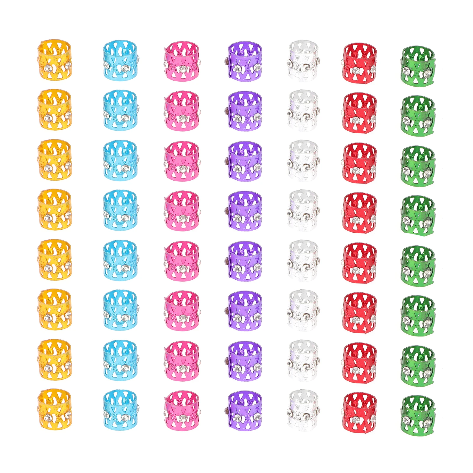 

50pcs Hair Ring Accessories Decoration Fashion Braids Alloy Beads Dreadlocks Cuffs Extensions Hairstyle Party Wedding