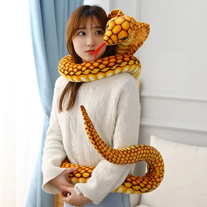 Realistic Cobra & Python Plush Toy, Funny Snake Stuffed Animal, Hilarious Prank Gift for Boys
