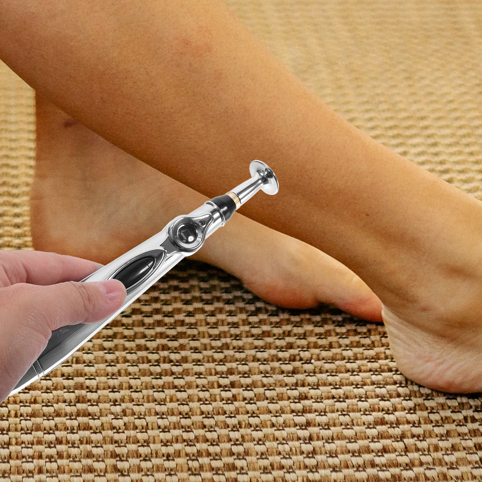 

1Set Pulse Massaging Pen Chargeable Electronic Acupuncture Pain Relief Massager Handheld Electric Therapy Device Durable