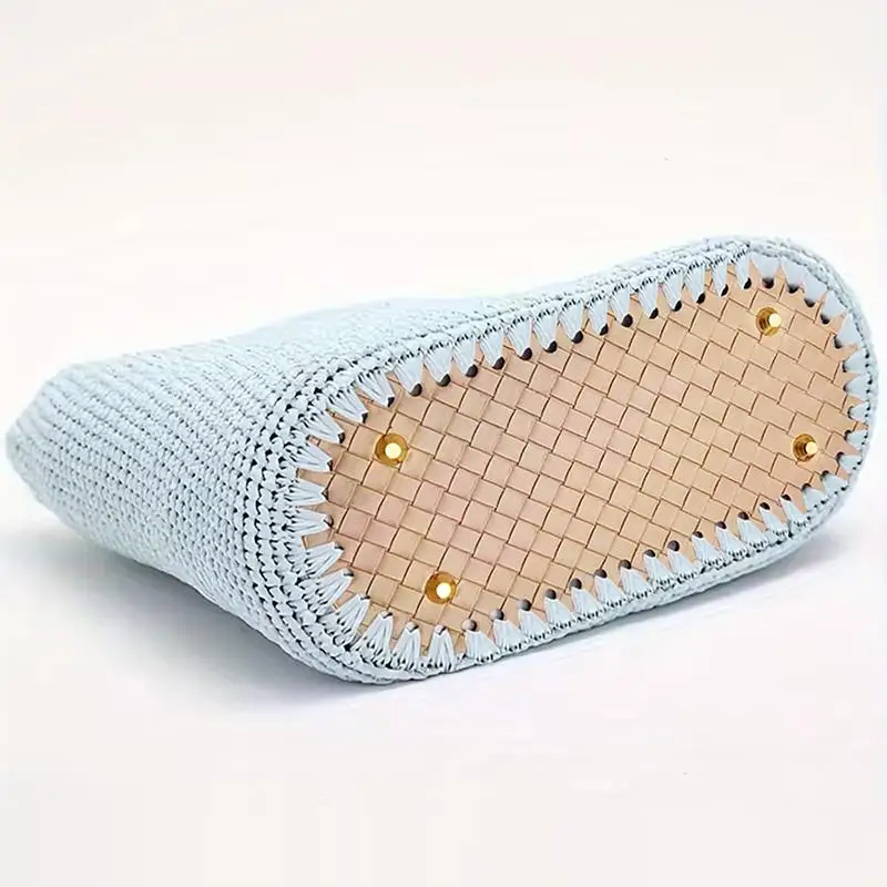 DIY Handbag Base 22x10cm Leather Bottom PU Knitted Bag Base Material for Crochet Totes Purse Making Supplies