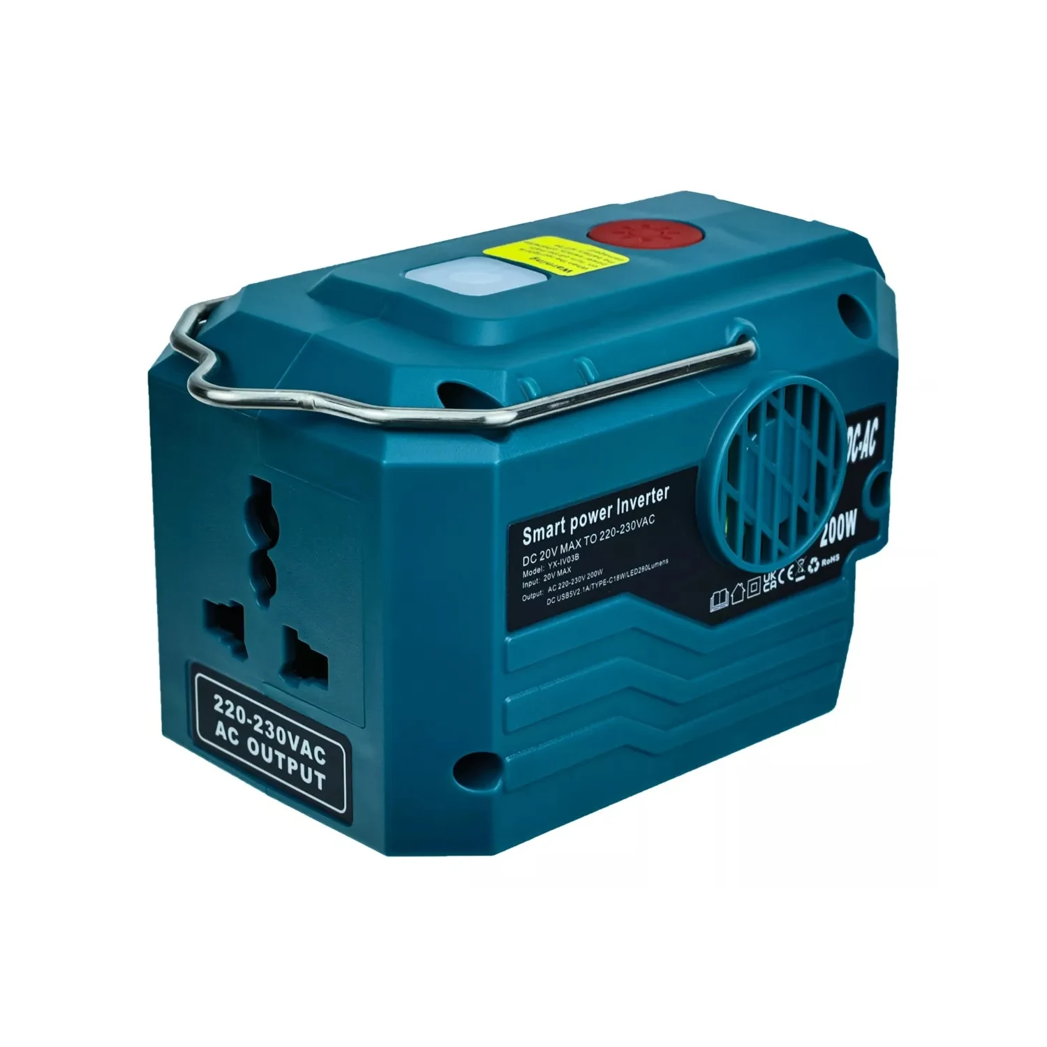 Imagem -05 - Conversor de Adaptador de Bateria para Makita Ferramenta Elétrica com Ganchos de Elevação Porta Usb tipo c 220v