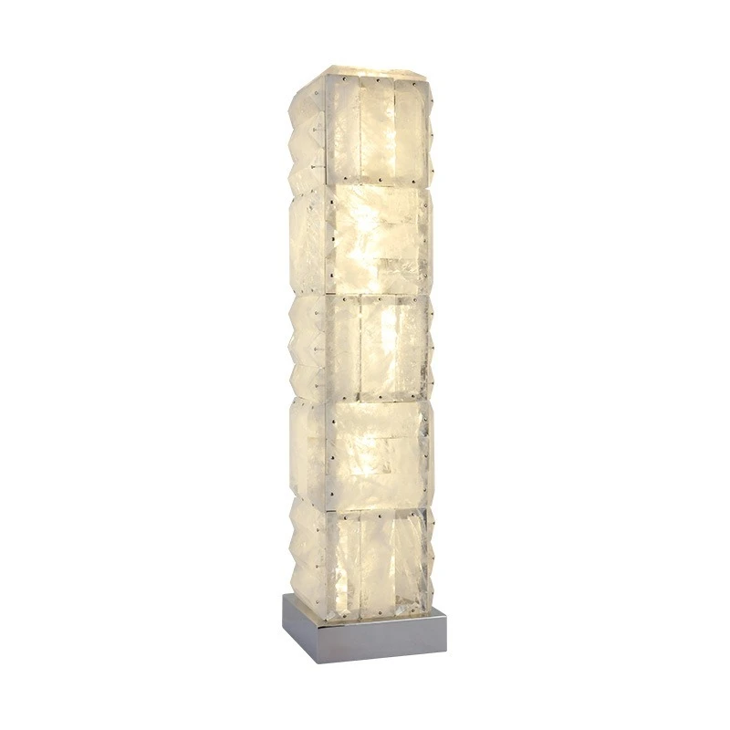 New postmodern light luxury, natural crystal water pattern decoration, villa living room exhibition hall bedroom study desk lamp
