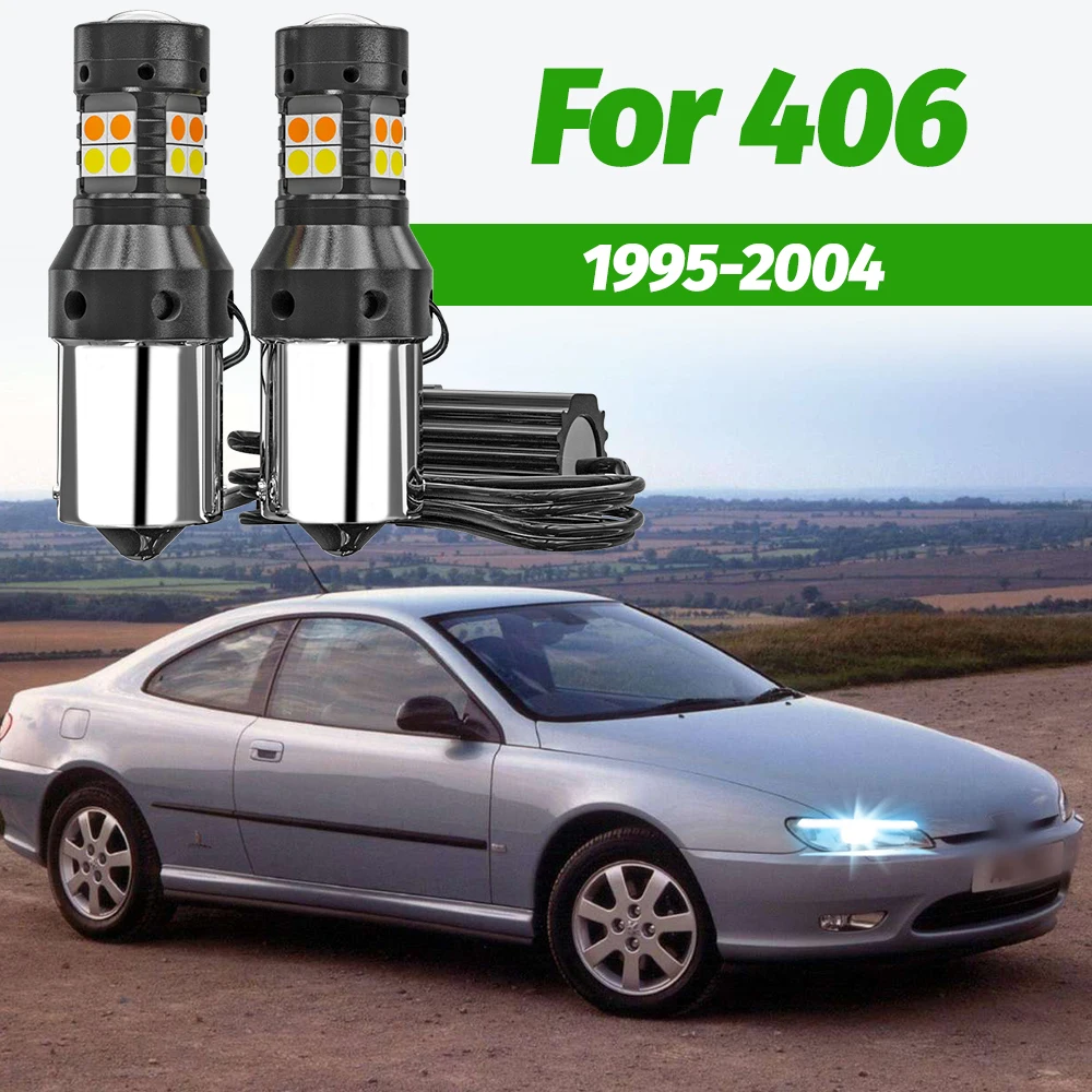 

2x Dual Mode Turn Signal+Daytime Running Light Accessories LED DRL For Peugeot 406 1995-2004 1997 1998 1999 2000 2001 2002 2003
