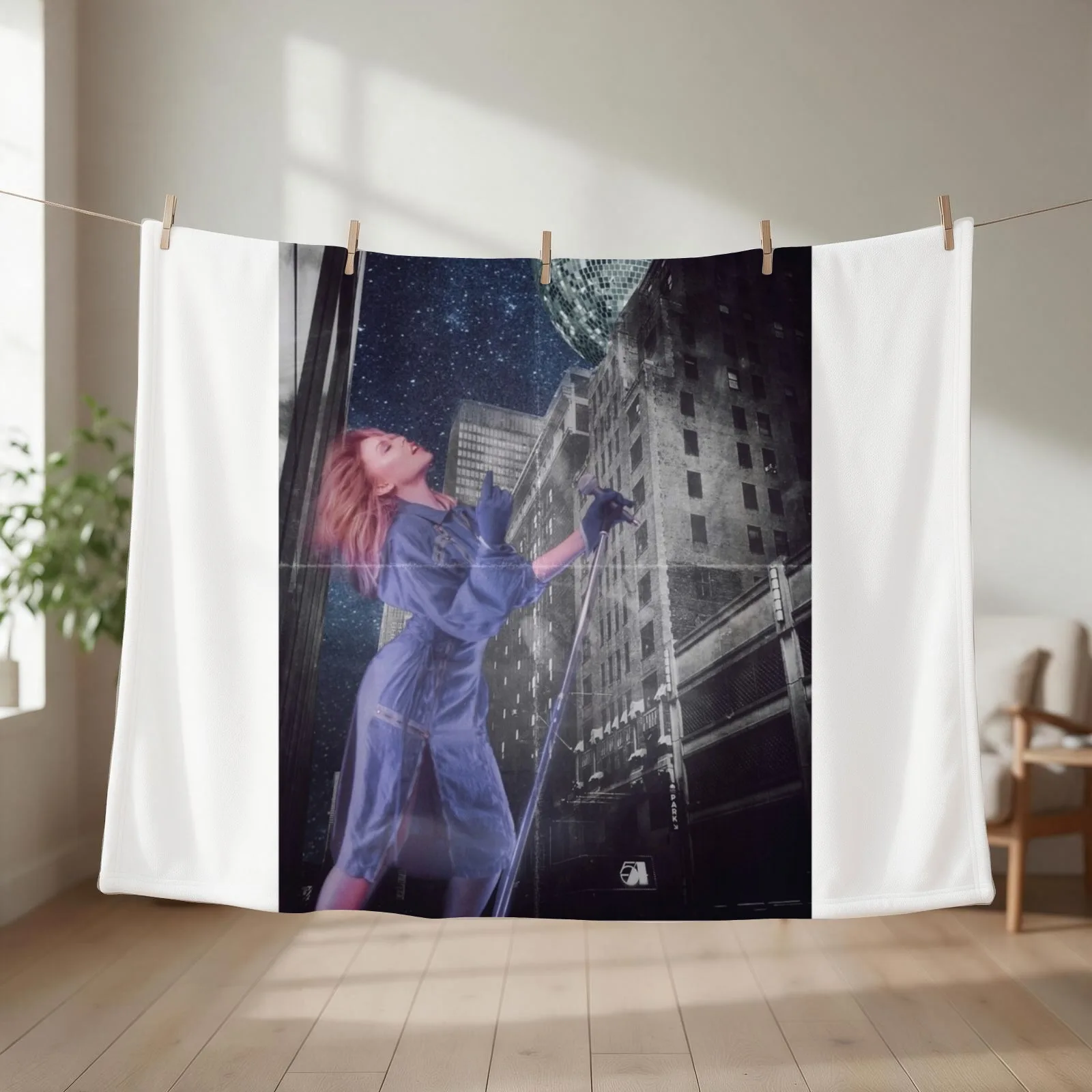 Kylie Minogue - retro disco new york edit Throw Blanket couch cozy soft plush fuzzy picnic outdoor blanket