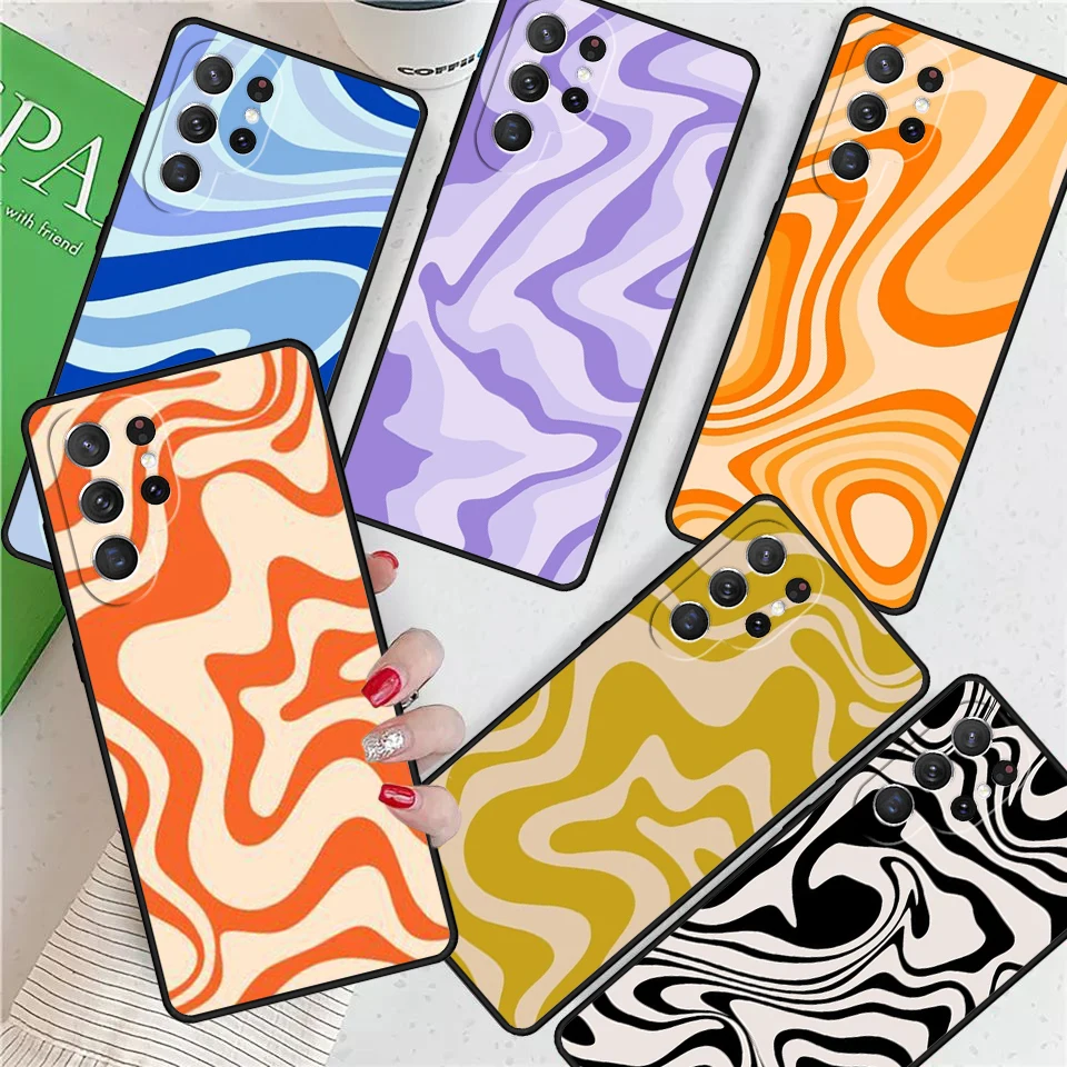 Liquid Swirl Abstract Pattern For Samsung Galaxy S24 Ultra S21 S22 S8 S9 S10E Note 10 20 Plus FE S23 Phone case Cover Coque