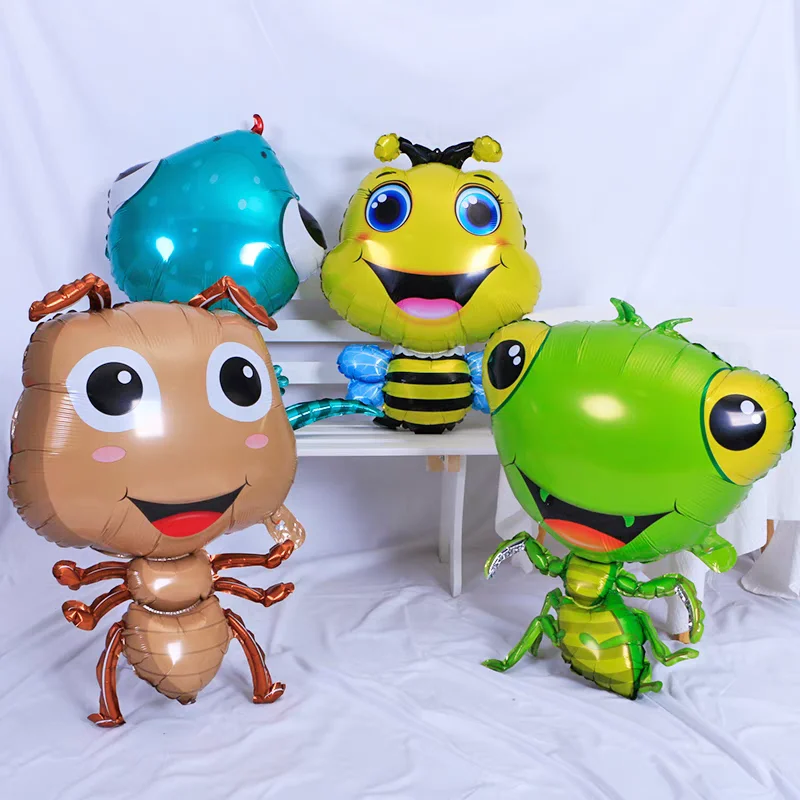 بالونات رقيقة من سلسلة الحشرات ، استحمام الطفل ، زينة حفلة عيد ميلاد ، نحل النمل ، فرس النملة ، الضفدع ، الخنفساء ، القواقع