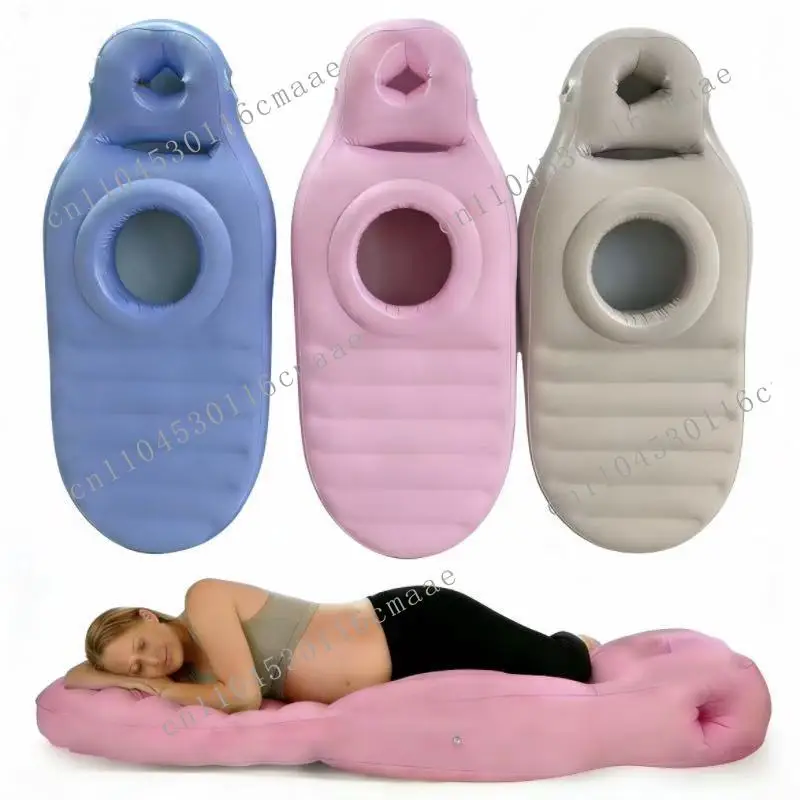 Inflatable maternity mattress O-type air cushion environmentally friendly PVC flocking thickened indoor and outdoor universal