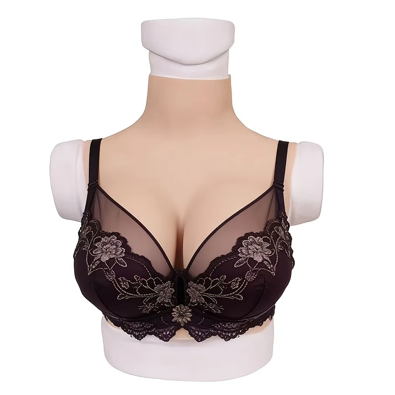 Silicone Breast Cup Chest Plate, Silicone Chest Protection, Fitted Plastic Top for Film And TV Props, Breast Enhancement Surgery