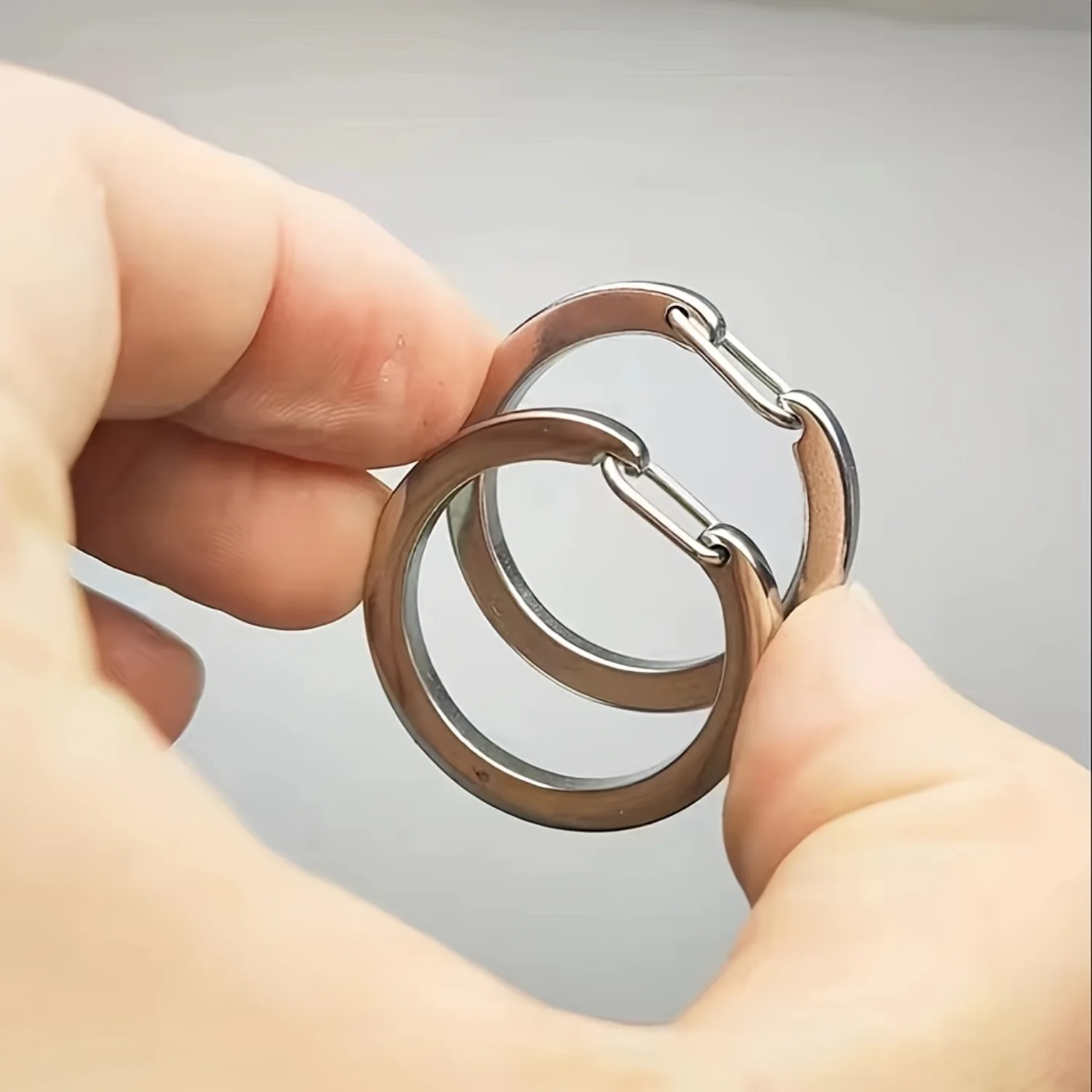 

5/10pcs Stainless Steel Round Carabiner Snap Clip Rigger Spring Key Ring Buckle