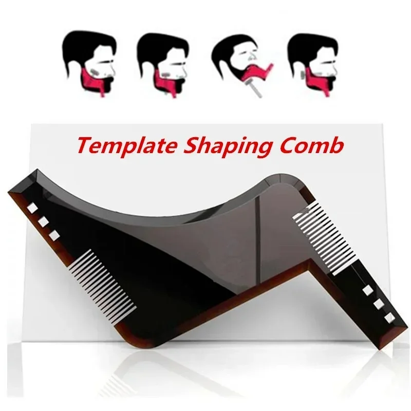 Straighten Comb Cutter Beard Style Accessories Black Plastic Moustache Moulding Comb Men Anti Detangler Moulding Trimmer Ruler