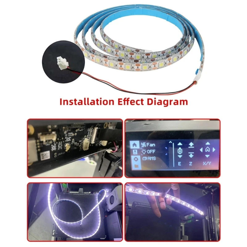 LED LightStrip for Lab X1 X1C P1P P1S Easy Install and Boost Brightness Easily F19E