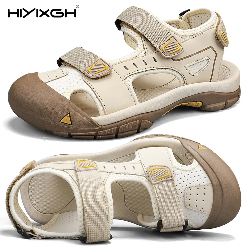 Vacation Summer Flats Non-slip Man Sandals New Design Men's Beach Shoes Handmade Leather Sandals Fashion Suitable Casual Shoes
