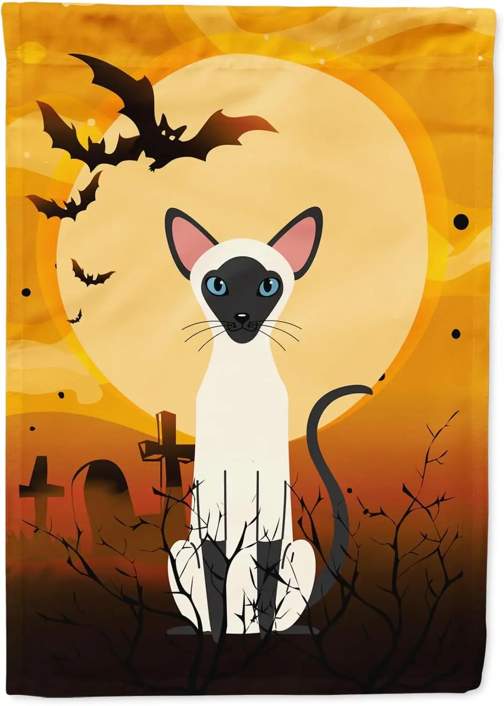 Carolines Treasures BB4454GF Halloween Siamese Cat Garden Flag Mailbox Flag Decorative Yard Flag Outside Patio Artwork Ya