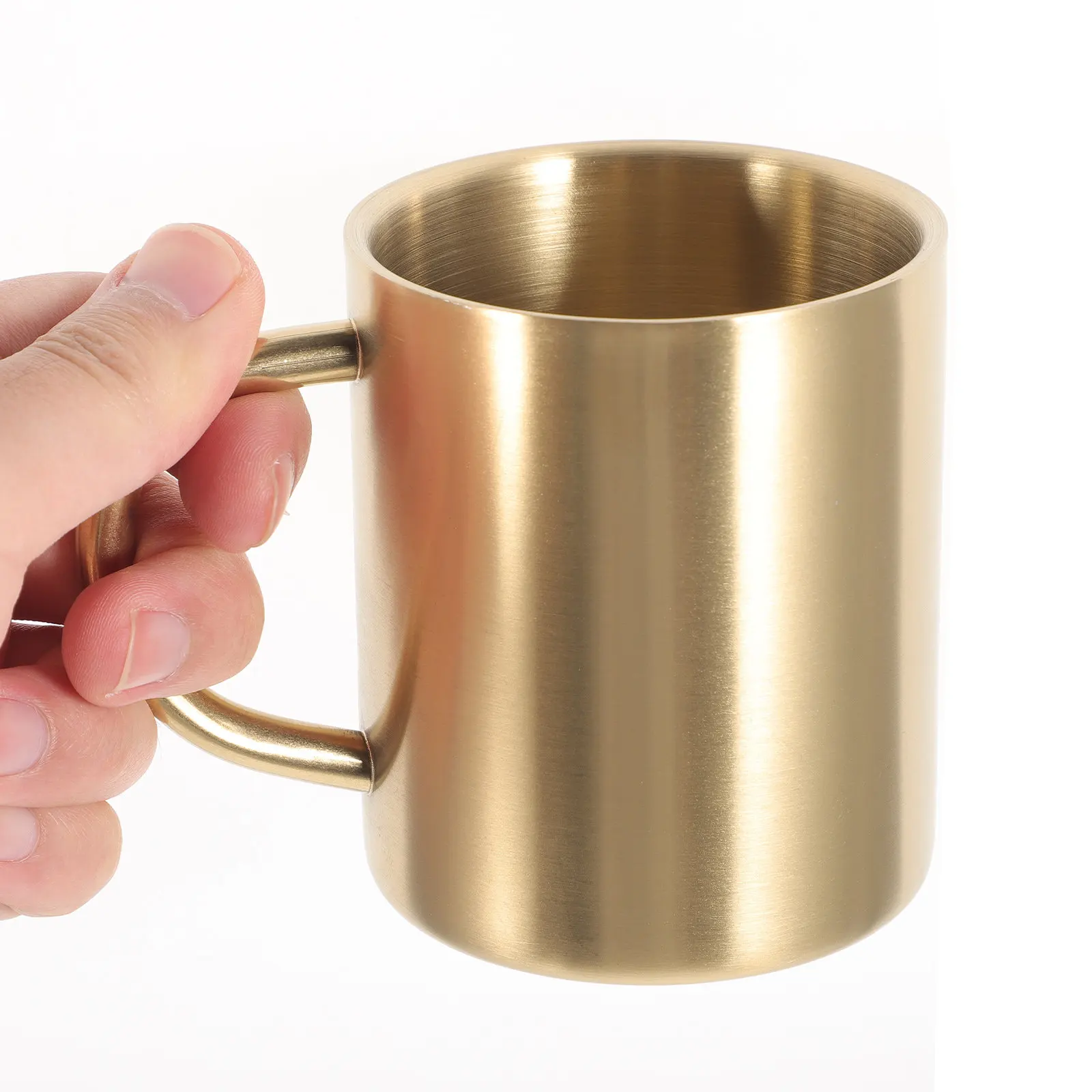 Stainless Steel Water Cup for Kids Thickened Unbreakable Mug with Handle Stable Base Suitable Household Coffee Shop Camping
