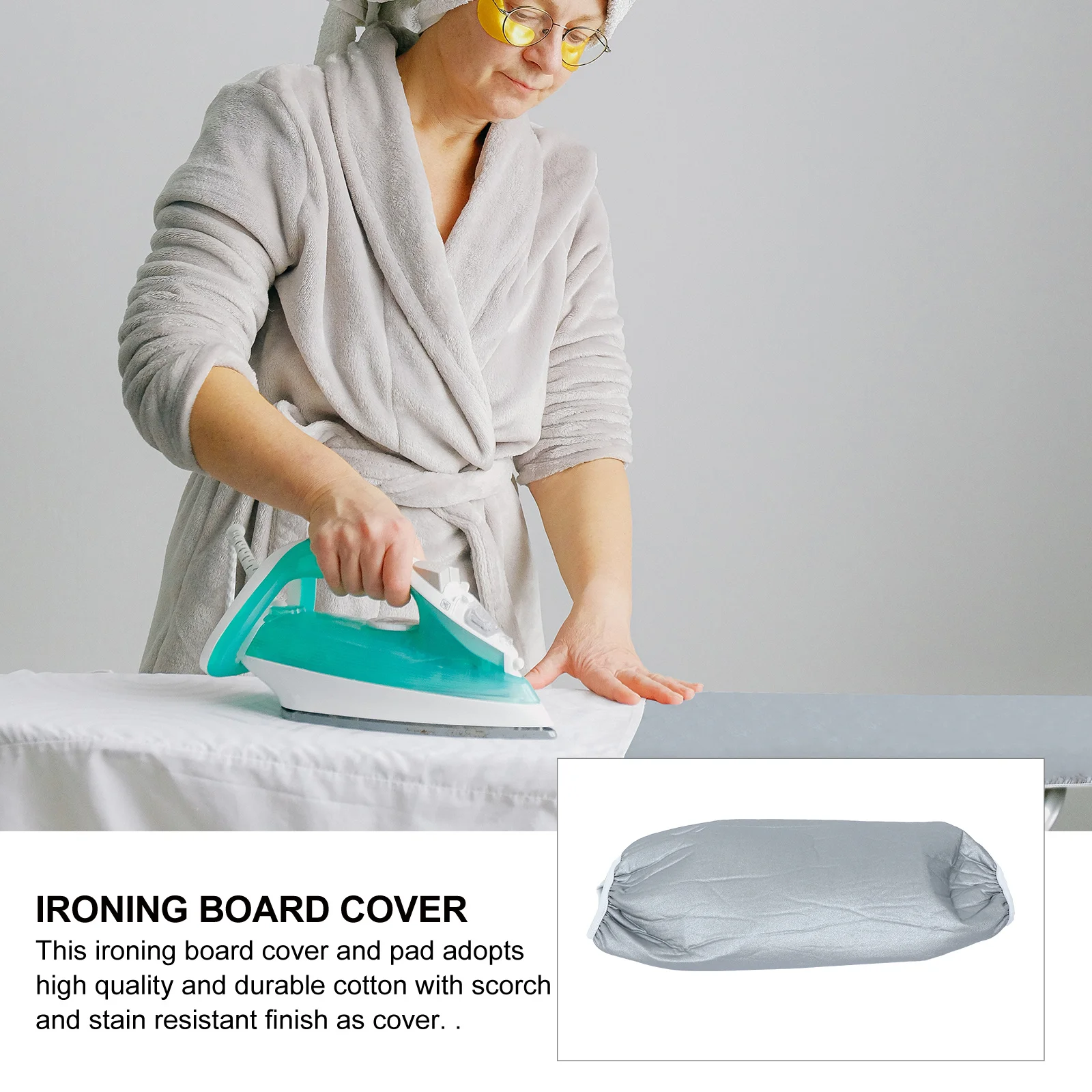 

Extra Thick Heavy Duty Ironing Board Cover Non-Slip Elastic Edges Stain Resistant Proof For Easy Fast Ironing