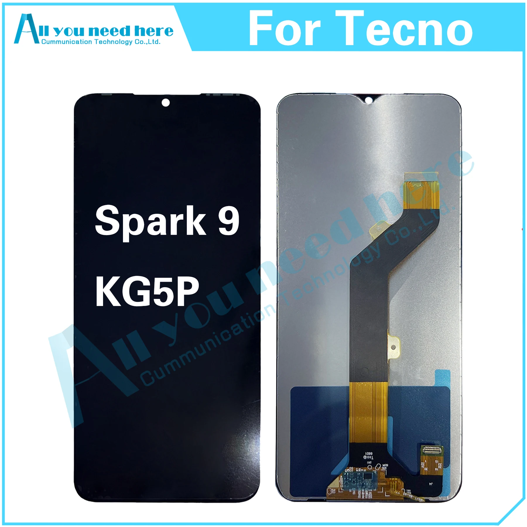 

100% Test For Tecno Spark 9 KG5P Spark9 LCD Display Touch Screen Digitizer Assembly Repair Parts Replacement