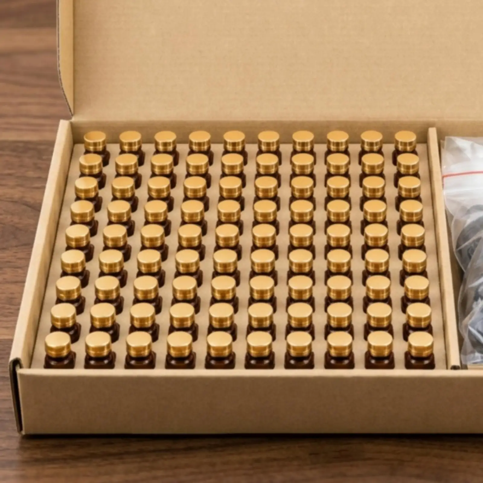100 Pieces Amber-Colored Glass Vial Resistant Glass Vial Sample Bottle Mini Bottle with Threaded Neck Travel-Size For