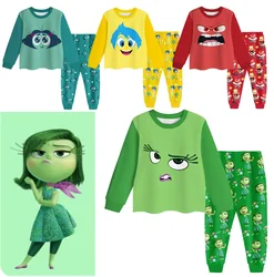 Children Pijama Set Inside Out 2 Clothes Baby Girls Long Sleeve Pajama Sets Kids Cute JOY SADNESS Pyjamas Toddler Boy Nightwear
