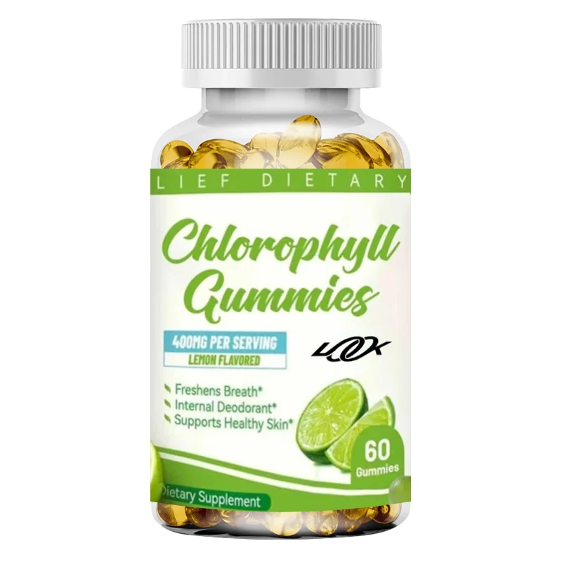 Chlorophyll Gummies Body Odor Deodorizer *, Sugar Free Chewable Chlorophyll for Immune Support, Vegetarian