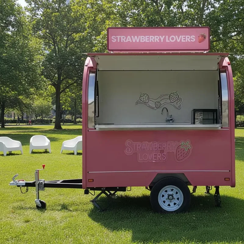 Most Popular Small Business Mobile Food Cart, Enclosed Chocolate Strawberry Vending Trailer