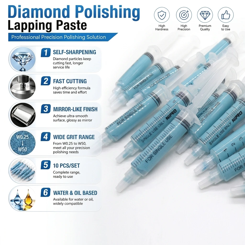 High-quality 10pcs 5g Diamond Polishing Lapping Pastes Compound High Strength Uniform Grit Size Good Polishing