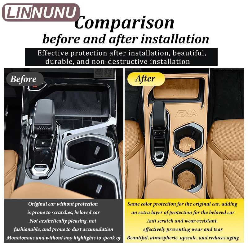 LINNUNU Car Styling interni tappetino antiscivolo cuscino per scanalatura per porta tappetini in gomma adatti per Geely Boyue L Atlas II Starray