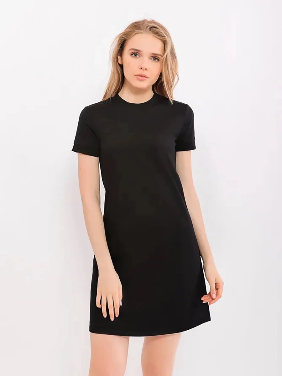 Women's Fashion Solid Lifestyle Dress Women's Short Sleeve Cute Casual A Line Mini Dress