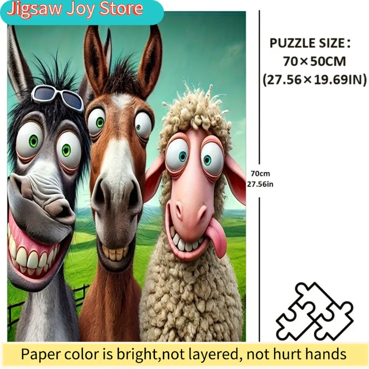 Rompecabezas de 1000 Piezas, Apto para Niños y Niñas, Piezas de Plástico Grueso y Duradero, Papel Plegable, Libro de Imágenes con Temática Animal, Desafiante