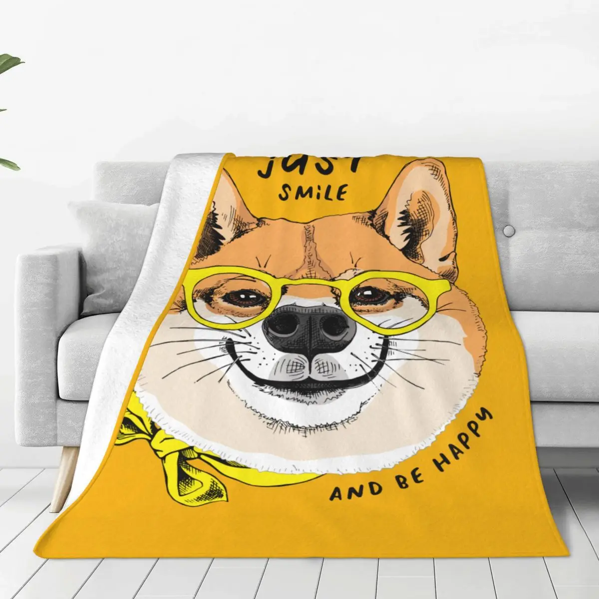 Multifunction Funny Shiba Inu Dog Blanket Stuff Sofa Decorative Blanket Throw Super Warm Fleece for Couch