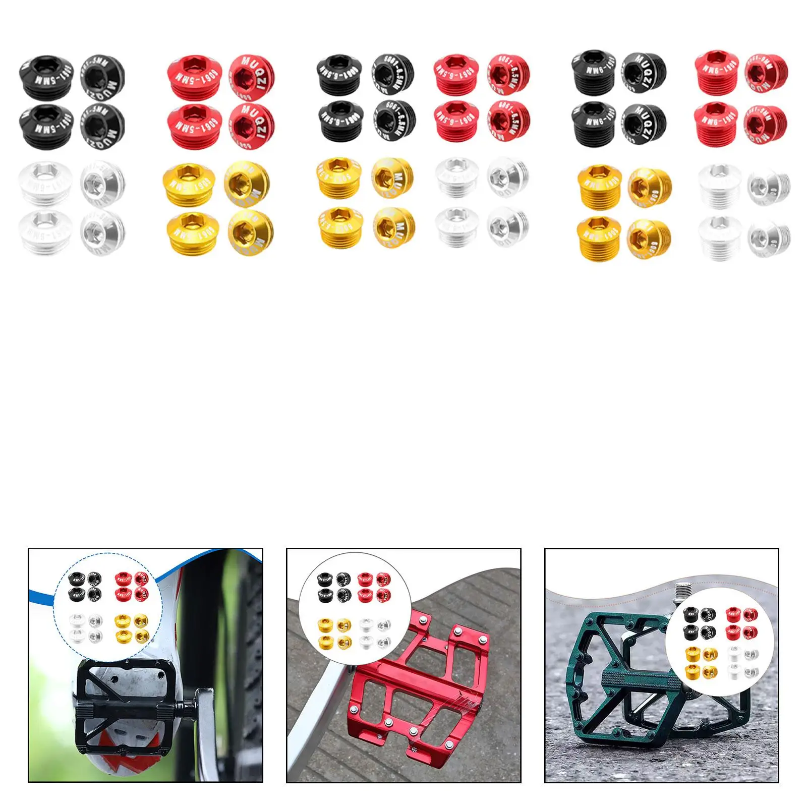 

16 Pieces Bike Crank End Dust Cap Covers Aluminum Alloy Repair Parts Pedal Bearing Protector