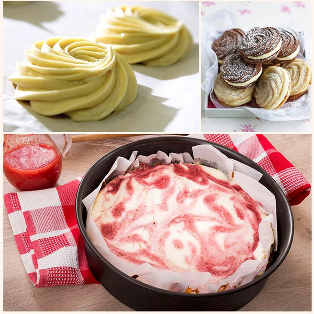 

50pcs Barbecue Paper Non Stick Round BBQ Paper Kitchen Baking Paper Liners Supplies for Home Restaurant Daily Use (White,