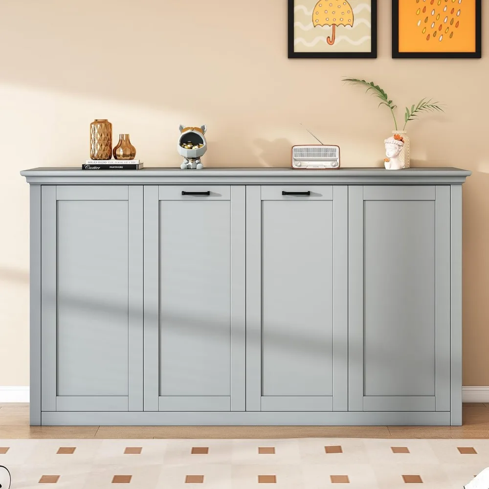 سرير ميرفي مزدوج الحجم بإطار معدني، منصة خشبية صلبة قابلة للطي، سرير صدر ميرفي لغرفة الضيوف، غرفة صغيرة، خزانة ميرفي #4