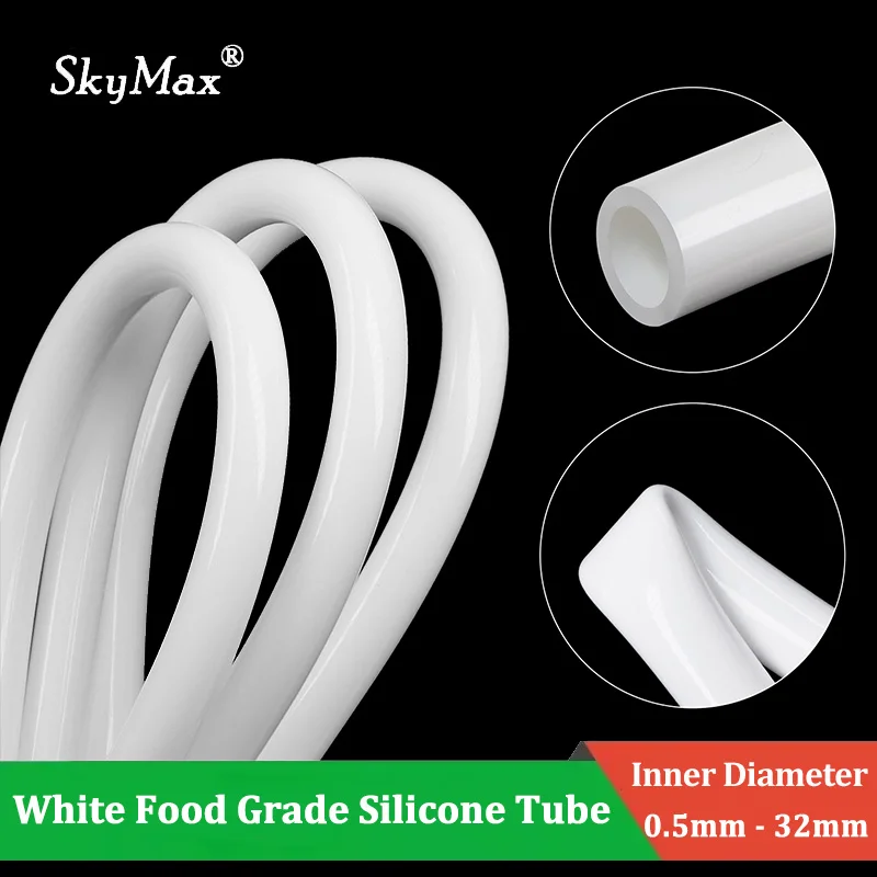 1-20m White Silicone Hose 0.5 ~ 32mm High Temperature Resistant Food Grade Tasteless Flexible Silicone Tube Drinking Water Pipe