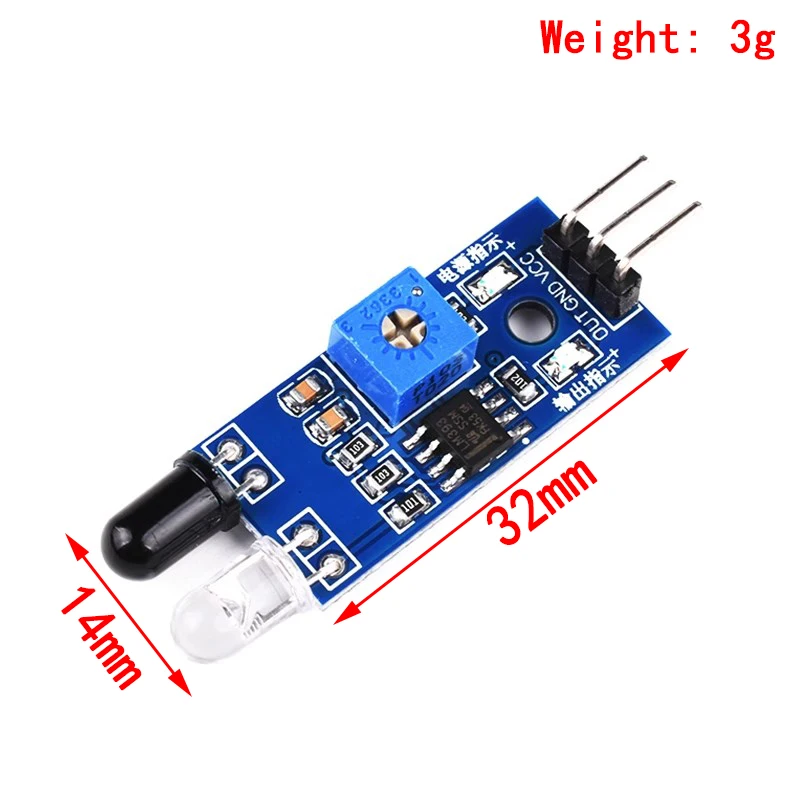 IR Infrared Obstacle Avoidance Sensor Module Smart Car Robot 3-wire Reflective Photoelectric New