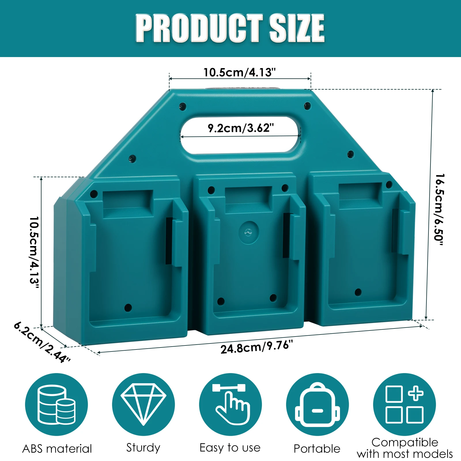 For Easy Storage and Transport 6/4 Slot Battery Holder for Makita 18V&14.4V Portable and Rugged Battery Case Compact Organizer