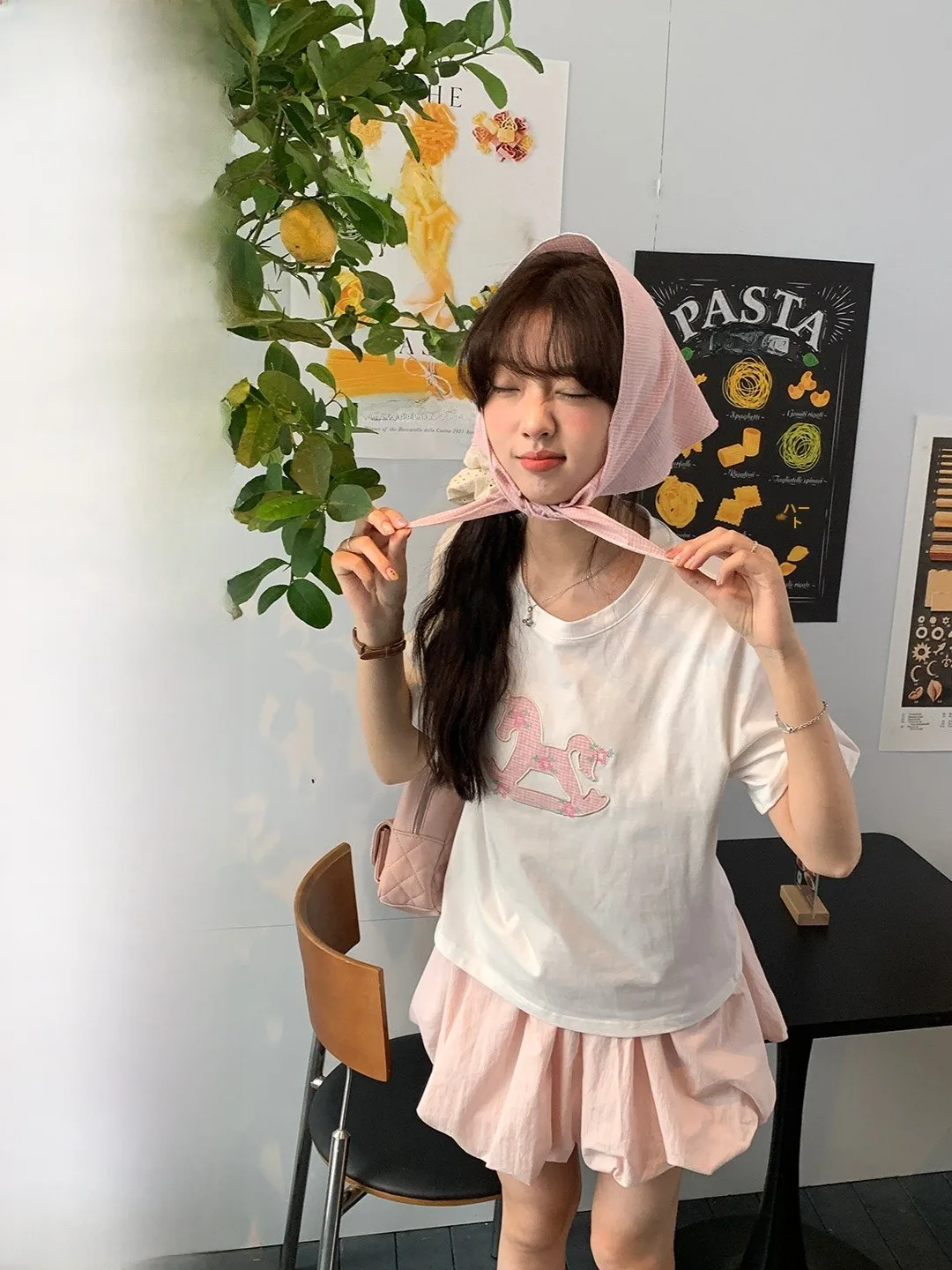 

Sweet Sle ort Sve T-irt Date Design Sense Top Cotton Fabric Spring Summer Casual Wear for Women Student Girl Date