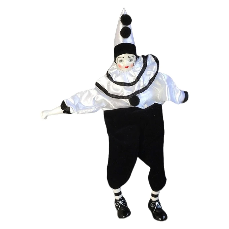 

Beautiful Harlequin Doll Porcelain Doll Traditional Model for Table Desk Decors 15UB