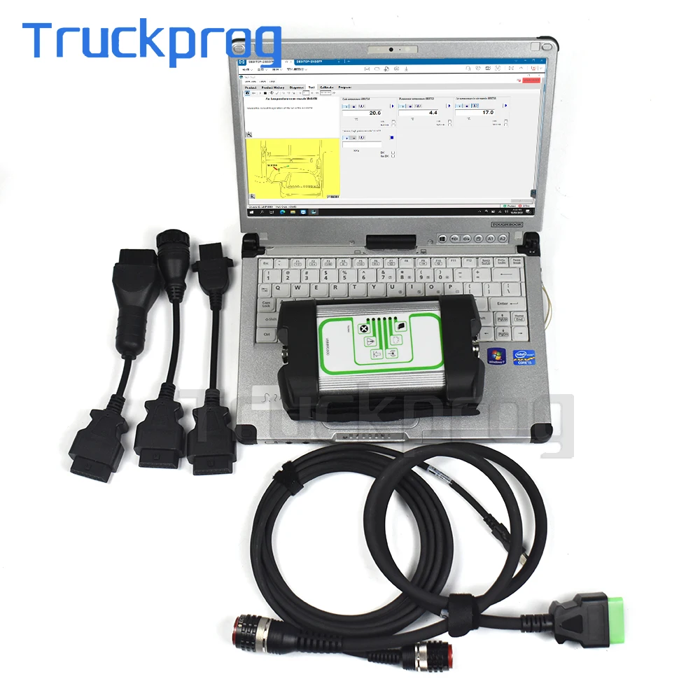 V2.8 PTT dev2 APCI VOCOM 88890300 VCADS Diagnostic Tool for Renault/Mack Truck Diagnostic scanner tool +Thoughbook CF C2 Laptop