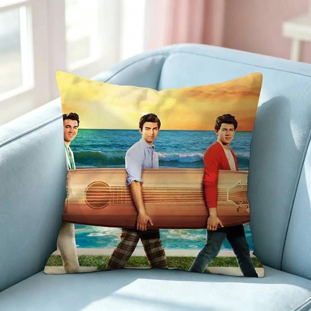 Pop Band Jonas Brothers Pillow Case Square Double-Sided Sofa Cushion Cover Bedroom Bedside Pillow