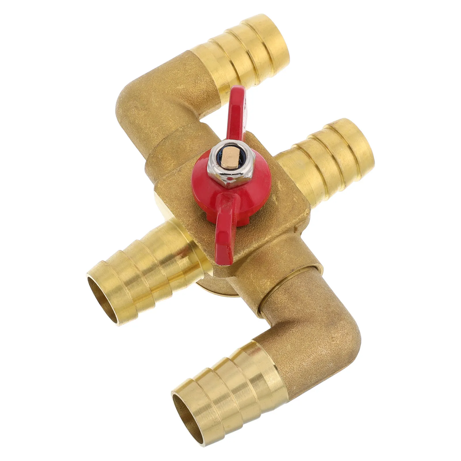 4 Way Automobile Heating Water Valve Solid Copper Body Manual Control Heater Core Bypass Fitting for Car Ac and Heater Systems