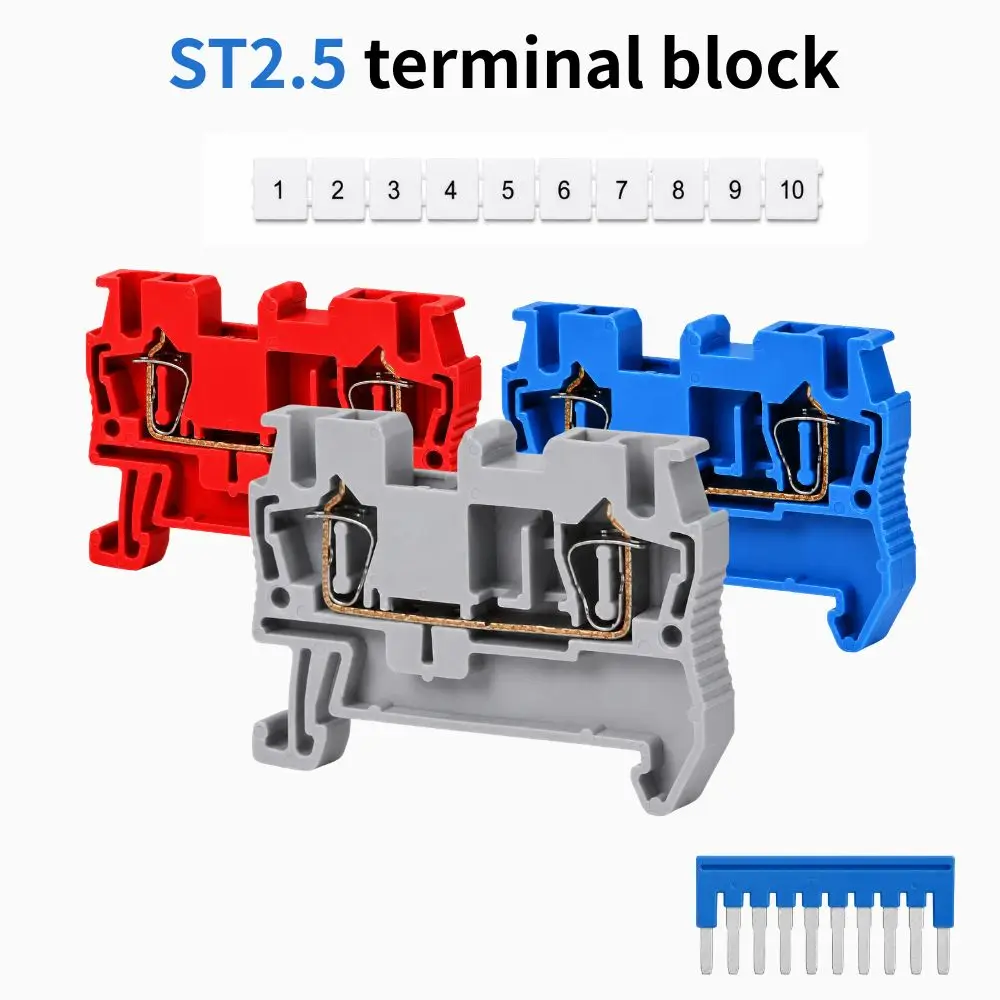 5/10PCS ST2.5 Spring-cage Connection ST2.5 Wiring Pull Plug Wire Electric Connector DIN Rail Terminal Block