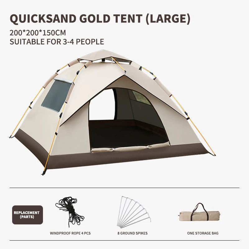 New Outdoor Camping Tent Convenient Full-automatic Quick-opening Rain-Proof And Sunscreen Tent 3 To 4 People Camping Tent 2023