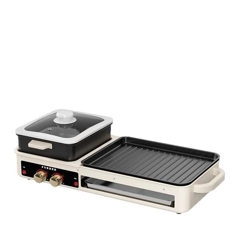 

Shabu-grilled integrated hot pot without barbecue multi-functional barbecue machine new electric baking pan