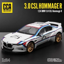 Scale 1:24 BMW 3.0 CSL Hommage R Alloy Model Car Toy Diecast Metal Vehicles Doors Opened Sound Light Toys Cars Gift for Children